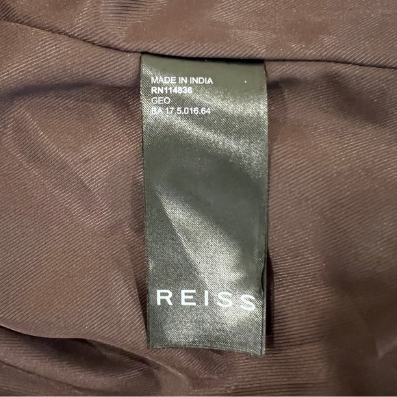 Reiss Geo Leather Jacket in Oxblood - Picture 12 of 13